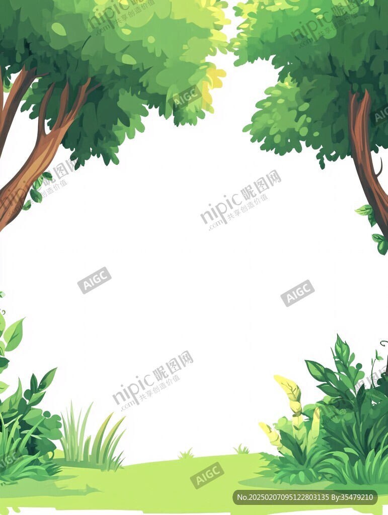 卡通樹木邊框