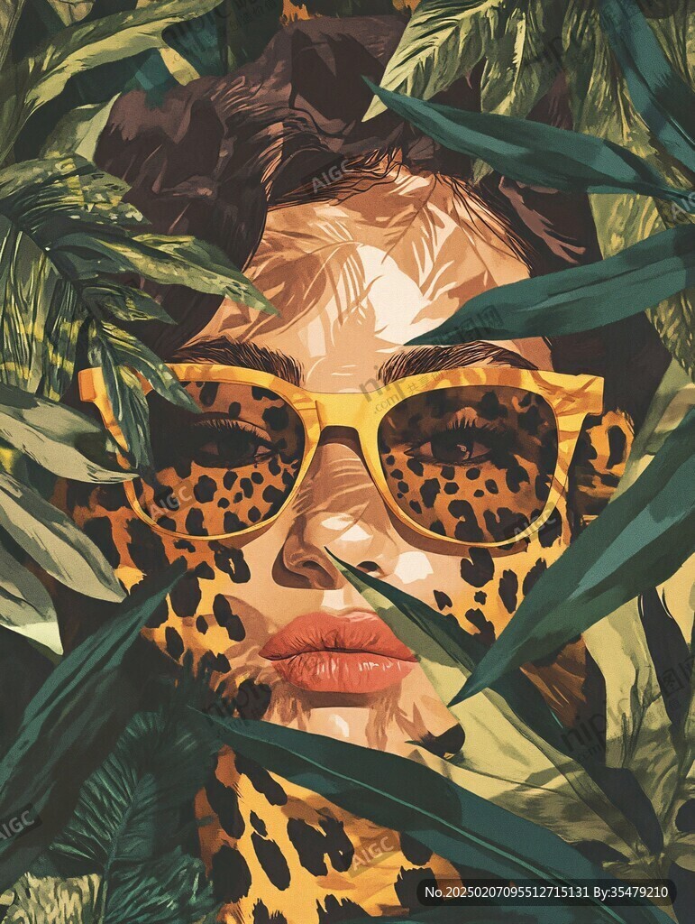 墨鏡人物插畫