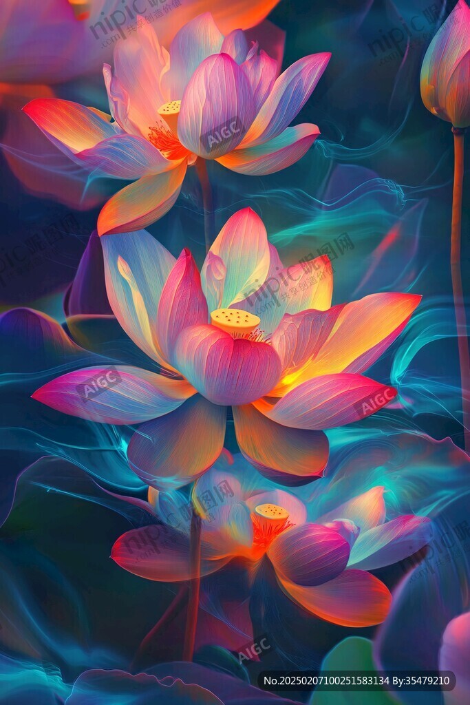 另類色彩荷花