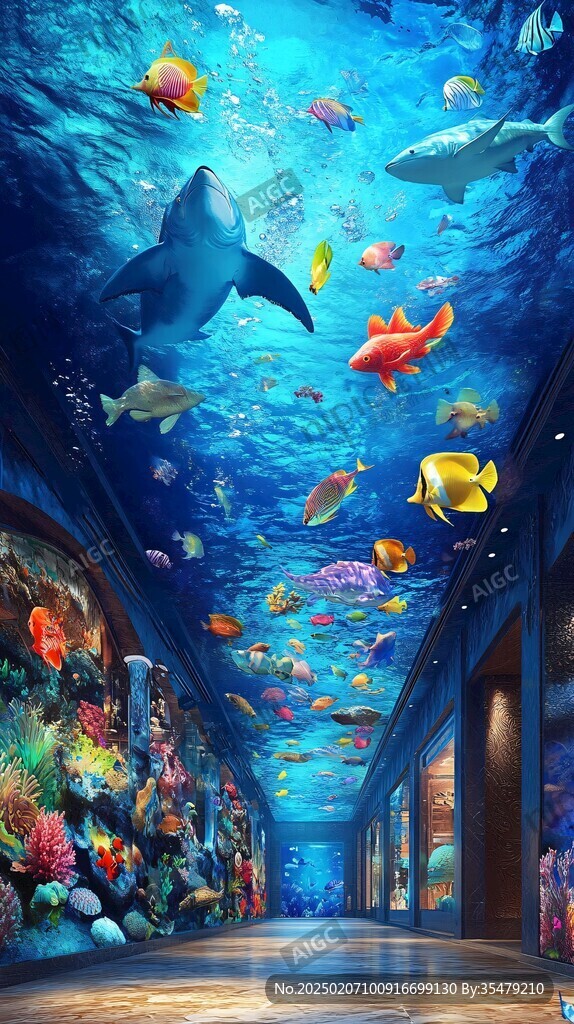 海洋3d地貼畫