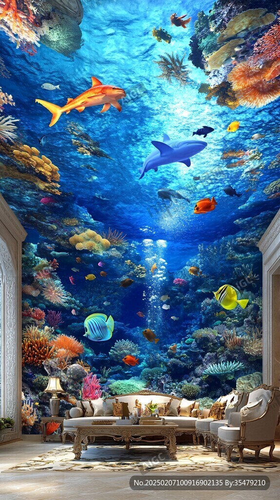 3d海底世界地板畫