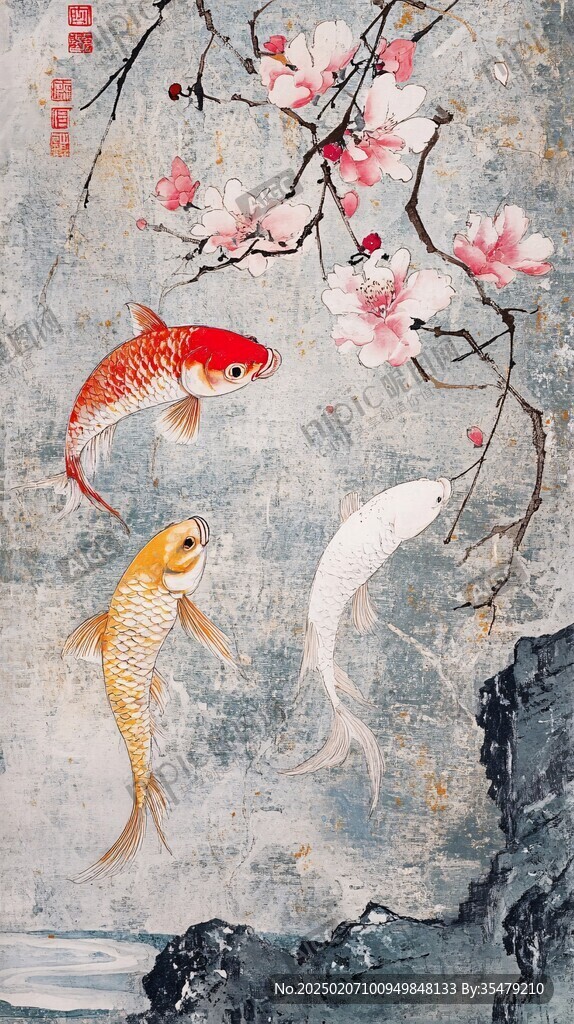 桃魚春意圖