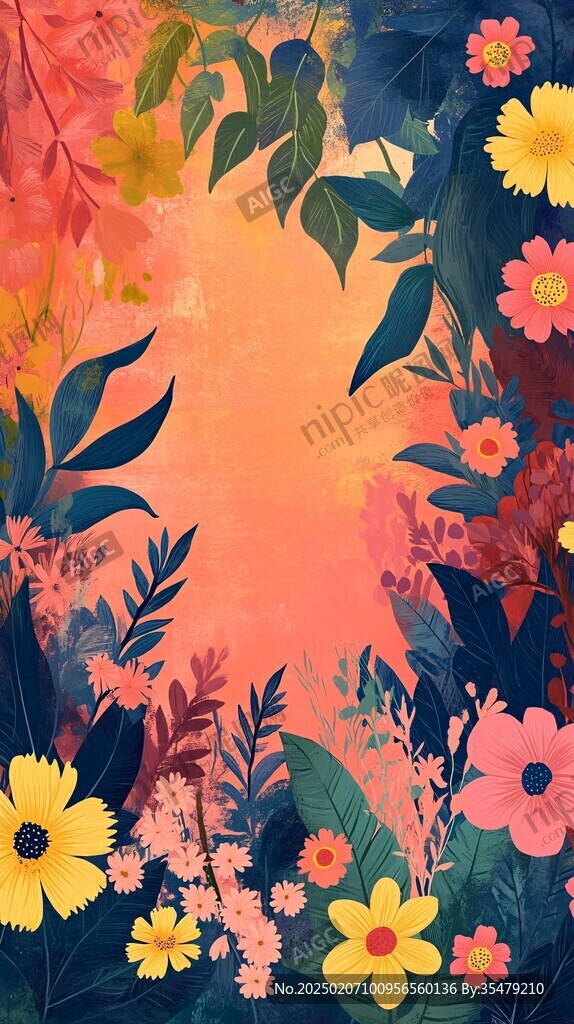 植物插畫背景