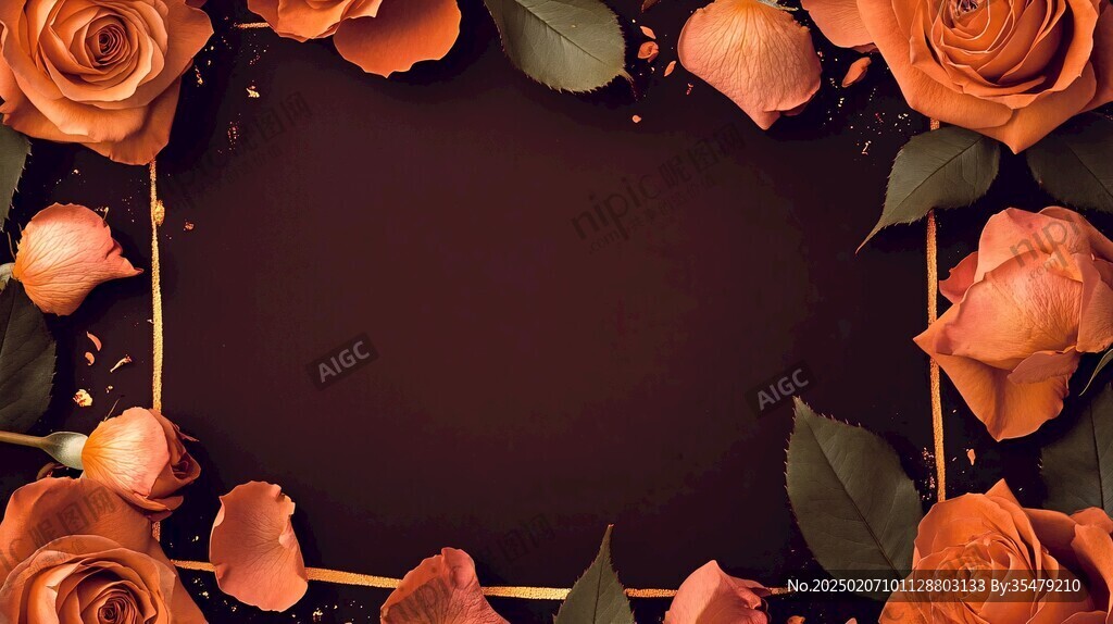 金色玫瑰花背景