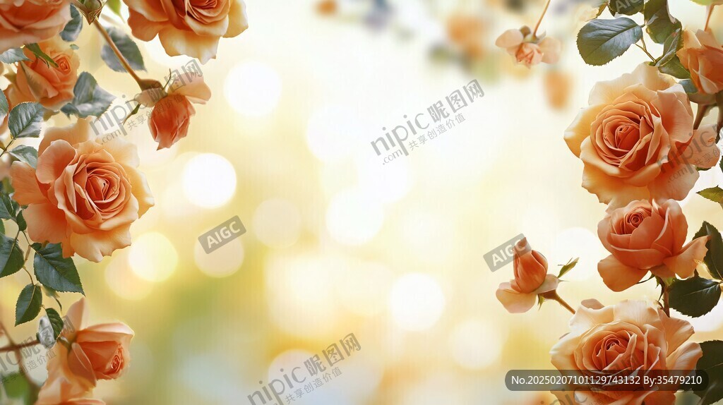 3d立體玫瑰花藤背景