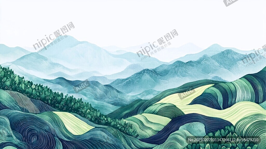 茶山插畫