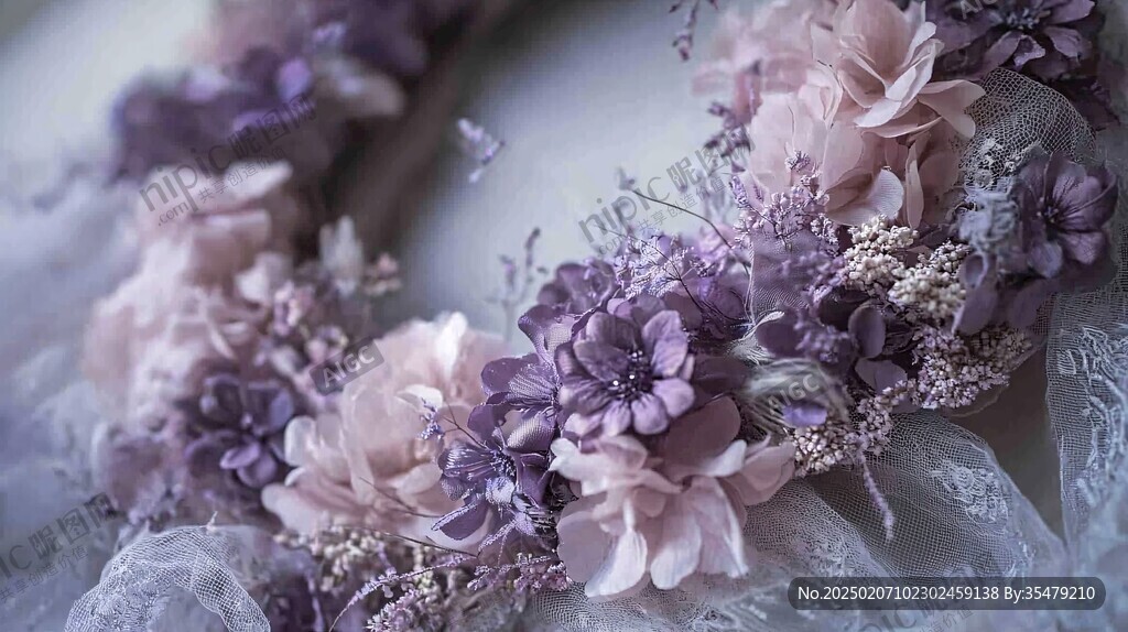 紫色油畫風(fēng)婚禮花藝