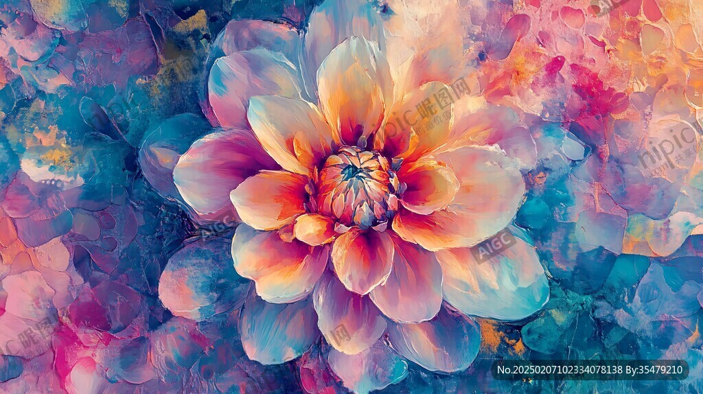 抽象花朵絢麗炫彩背景