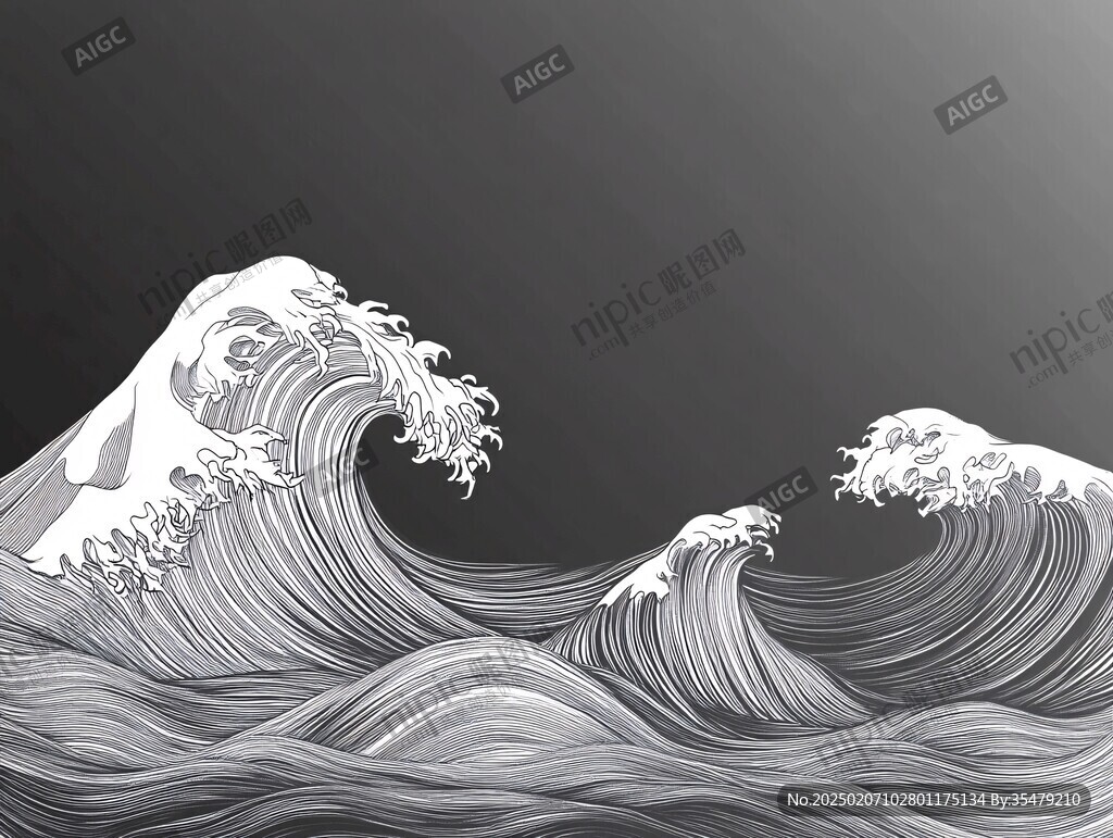 浮世繪海浪
