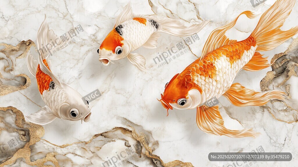 中式風(fēng)格紅鯉魚(yú)
