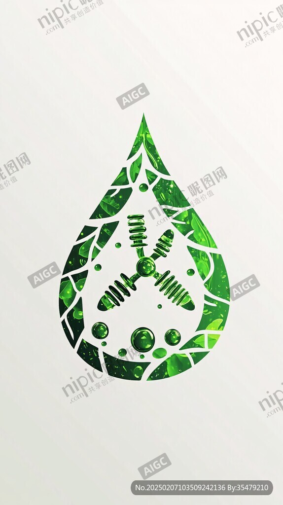 水珠綠葉環保素材