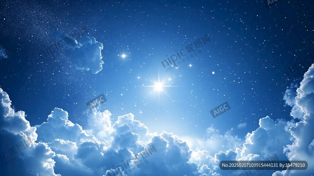 夜晚云彩星星