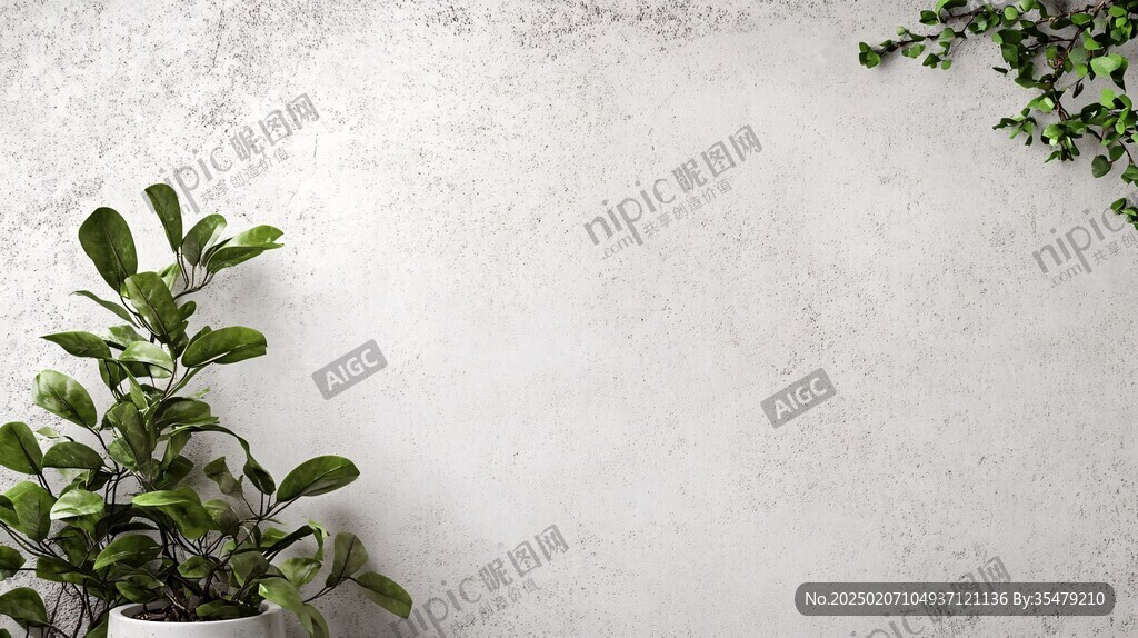 植物與水泥墻