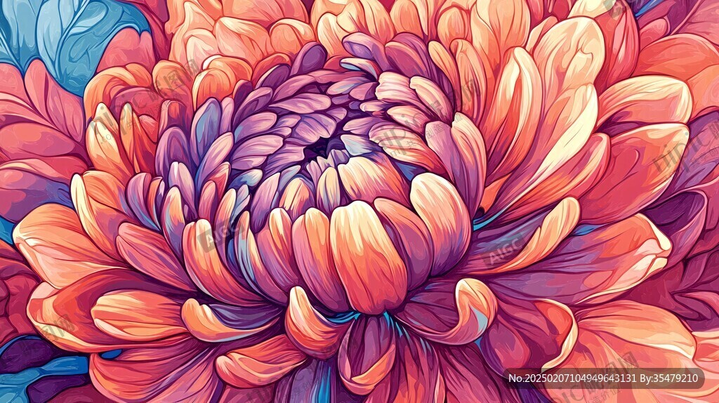 菊花包裝插畫