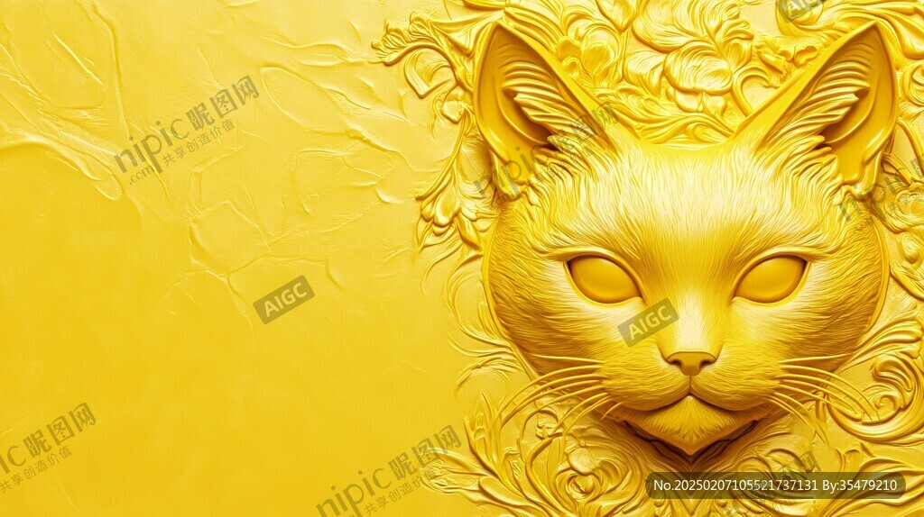 金色貓裝飾品