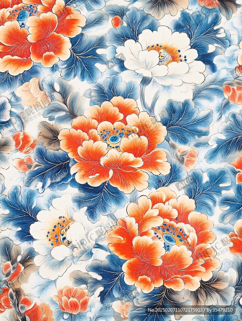 富貴牡丹底紋