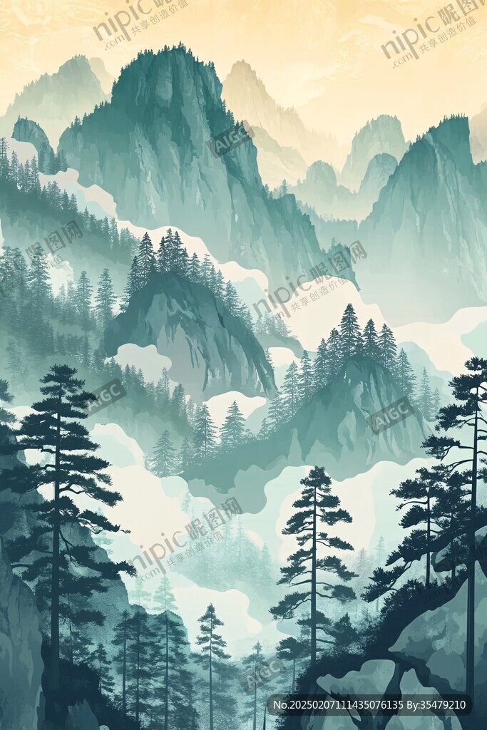 山林插畫