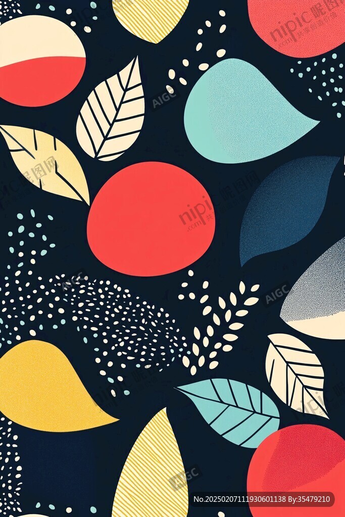 幾何水果插畫