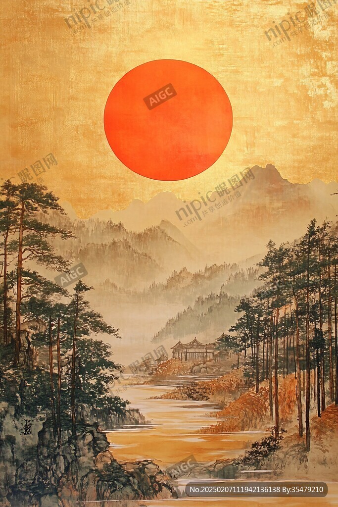 旭日東升畫