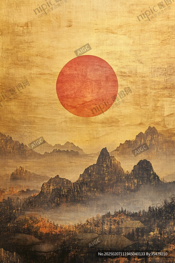 旭日東升畫