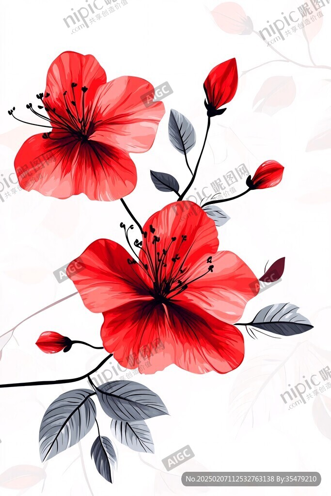 扶桑花插畫(huà)