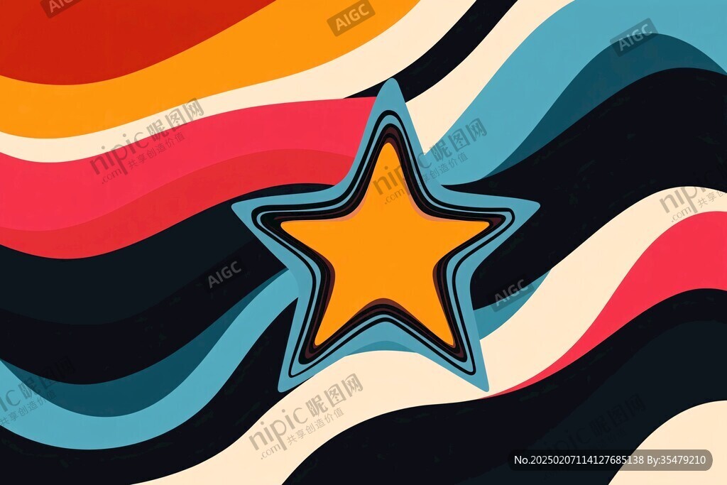 五角星包裝插畫