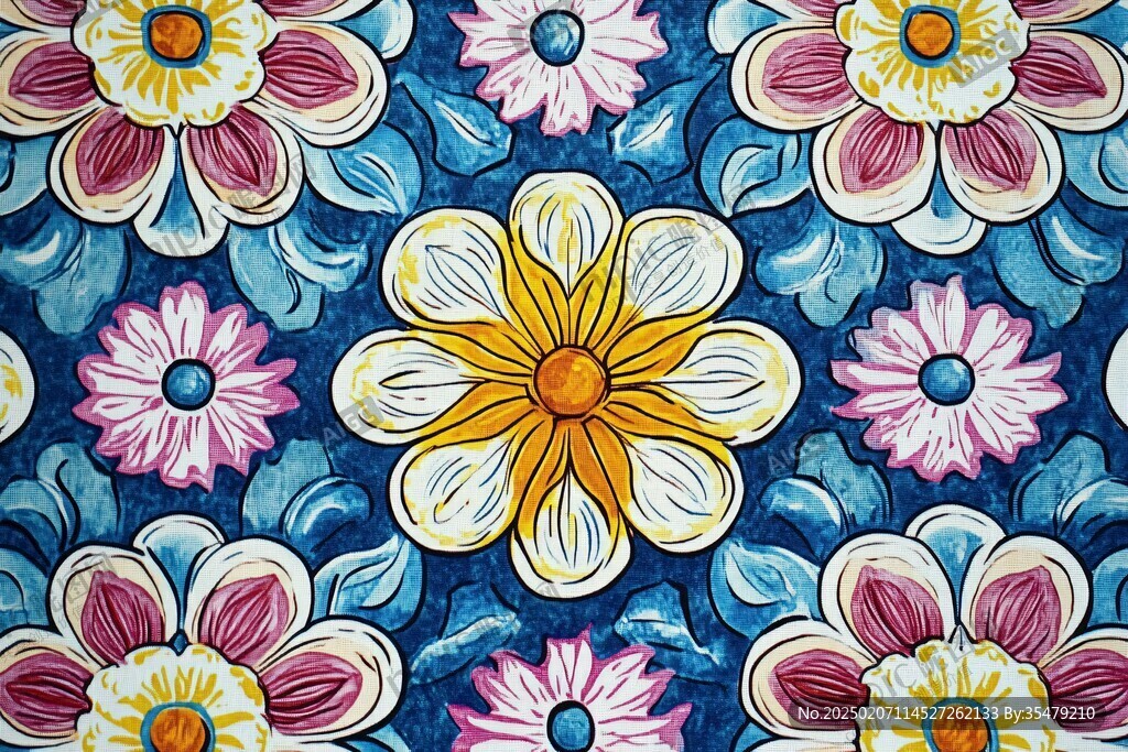 彩色民族風(fēng)花草花卉