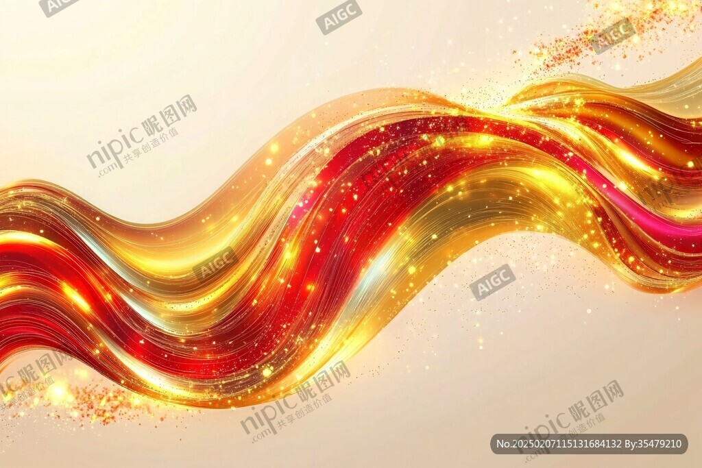 流光漸變金色炫酷飄帶