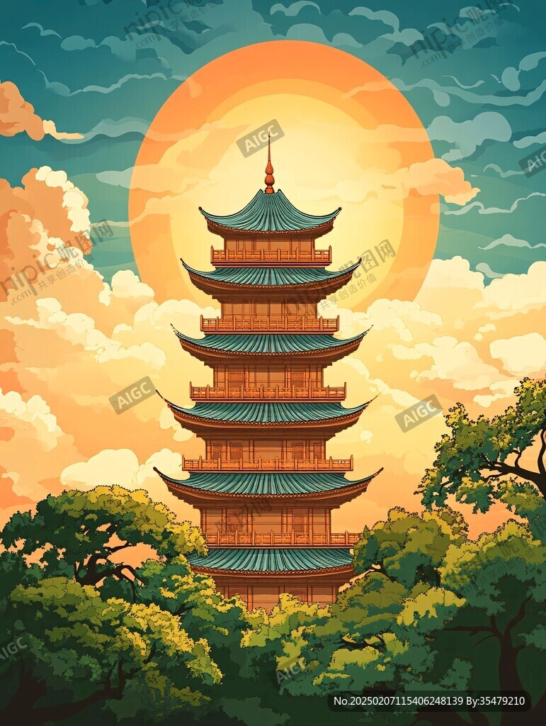 文筆塔插畫