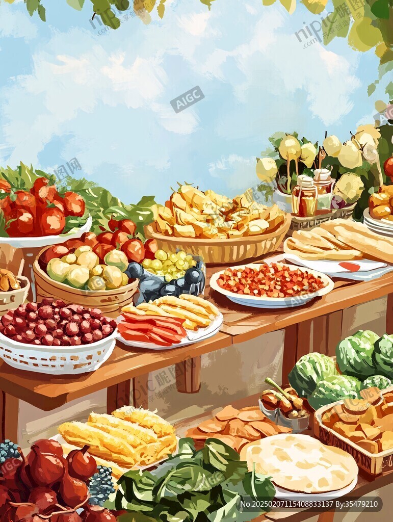 干果場景插畫