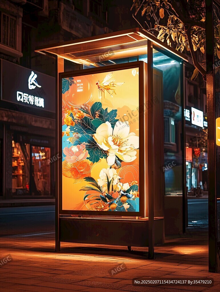 牡丹軟膜燈箱