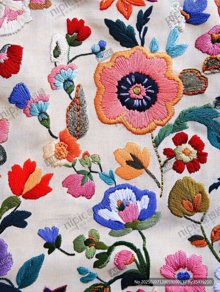 小花刺繡