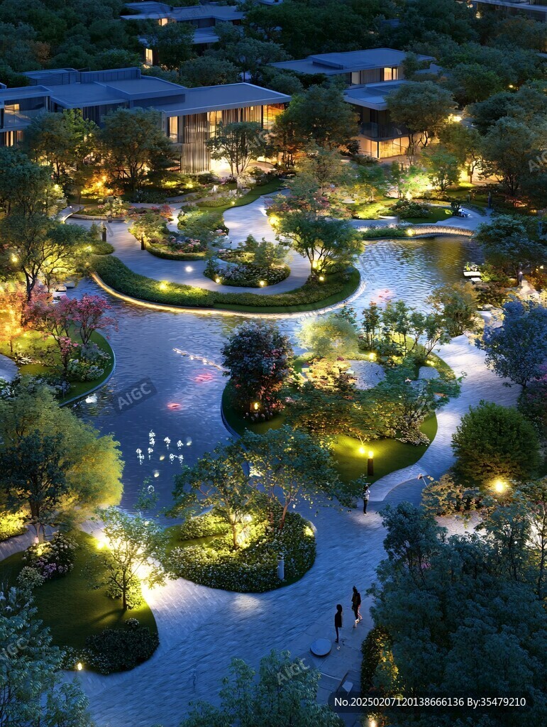 園林夜景效果