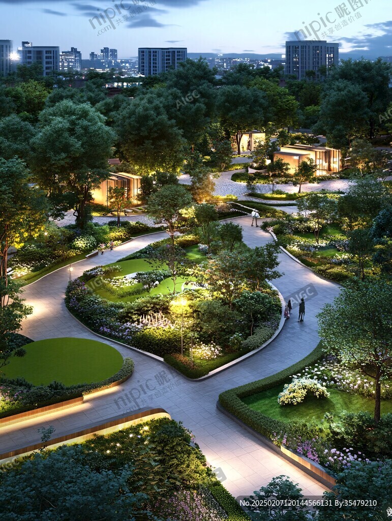 園林夜景效果