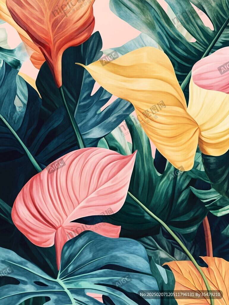 滿版火鶴芋花背景