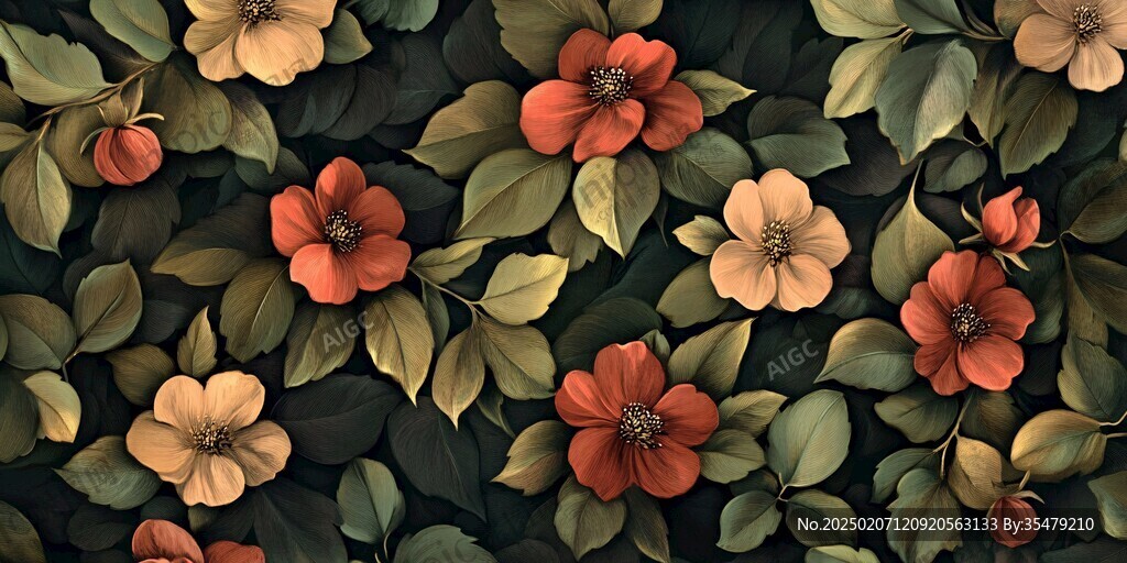 3d浮雕繽紛花卉