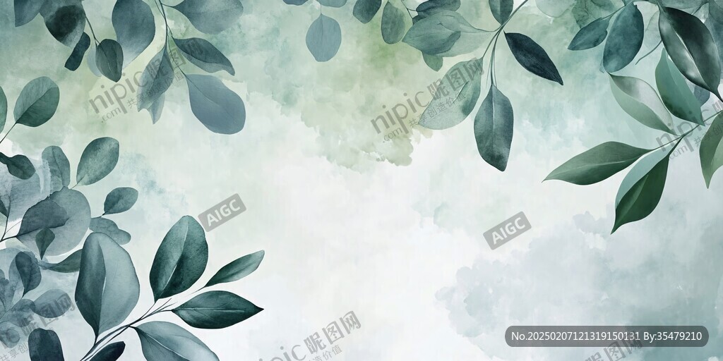 唯美綠葉背景