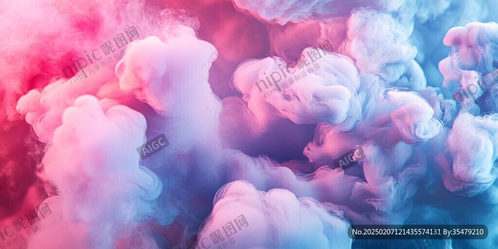 彩色煙霧暈染夢(mèng)幻墨跡