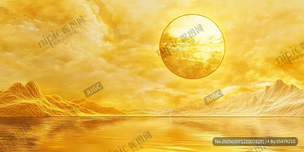 北部沿海金色大氣背景