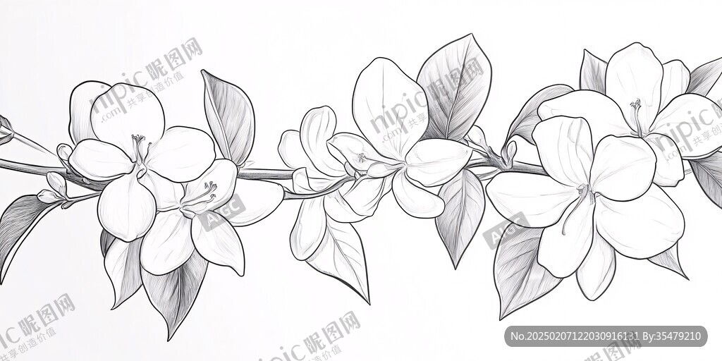 桃花線(xiàn)稿