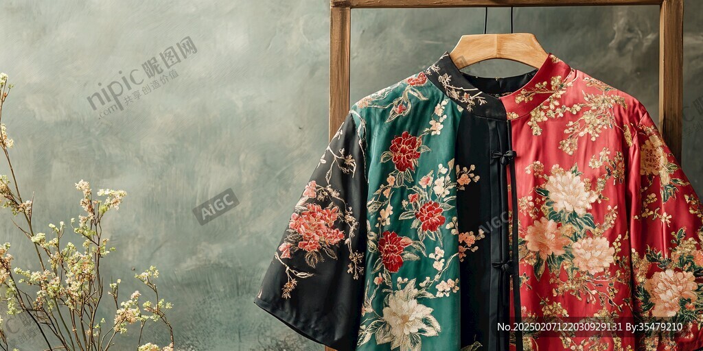 中式旗袍服飾特寫