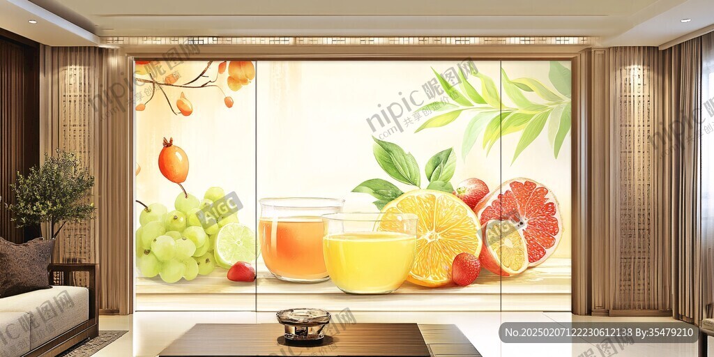 果汁背景墻