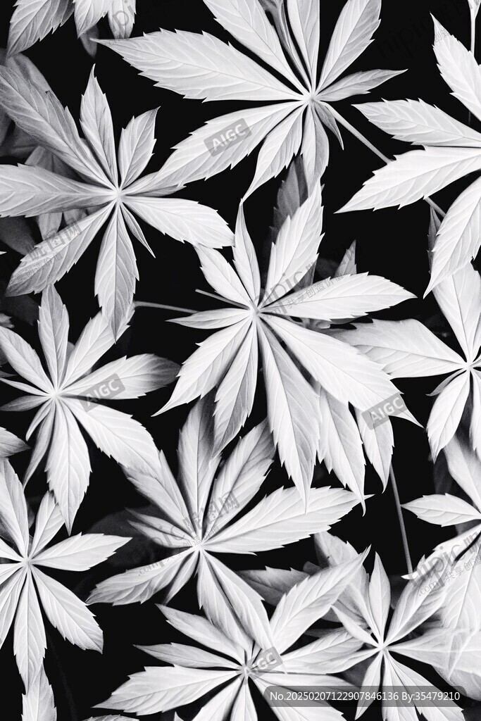 黑白楓葉