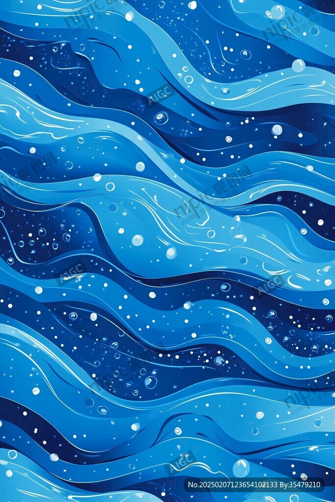 插畫水波