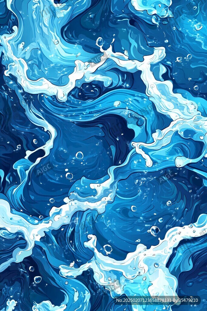 插畫浪花