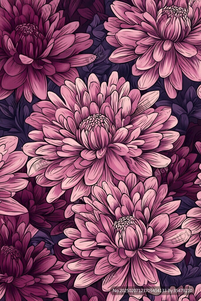 滿版紫菊花背景
