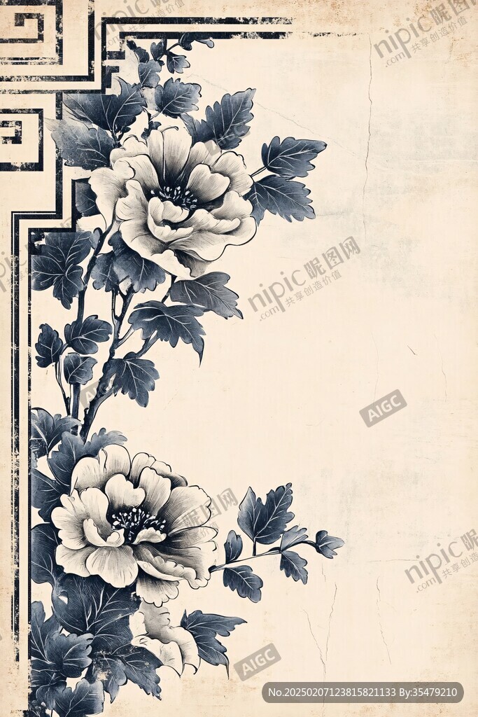 古典牡丹花