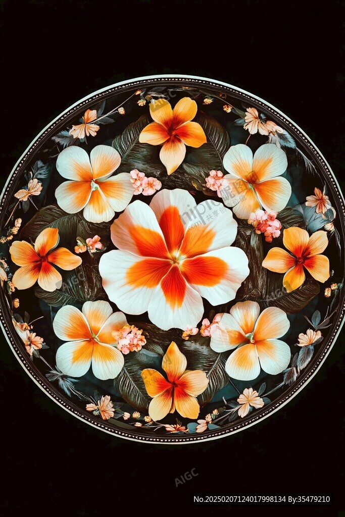 手繪花裝飾盤
