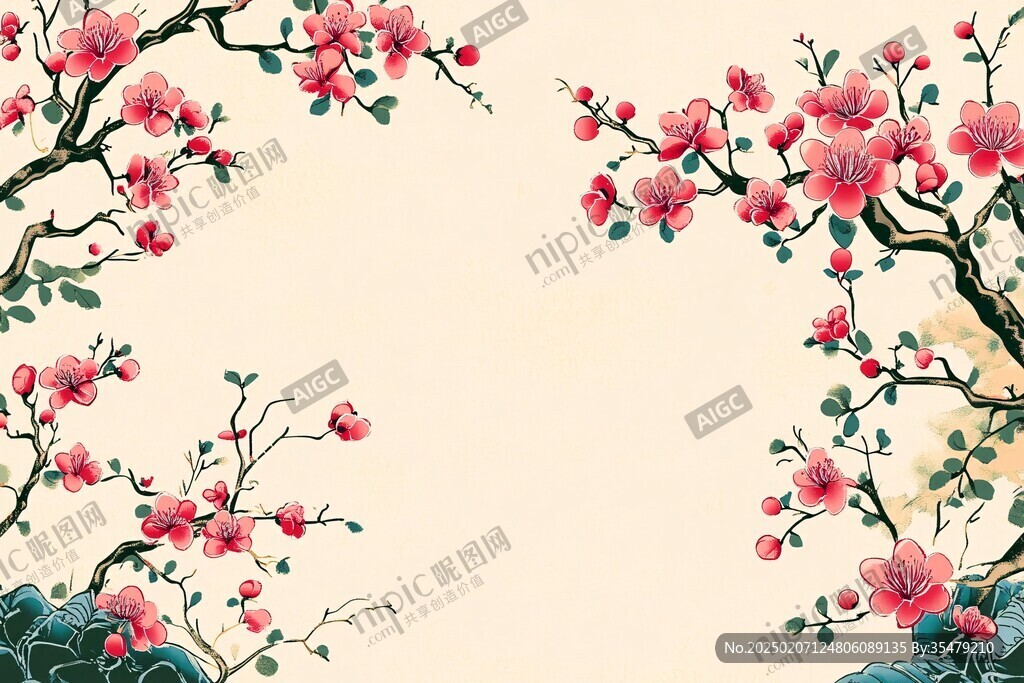 古風(fēng)古典復(fù)古梅花背景