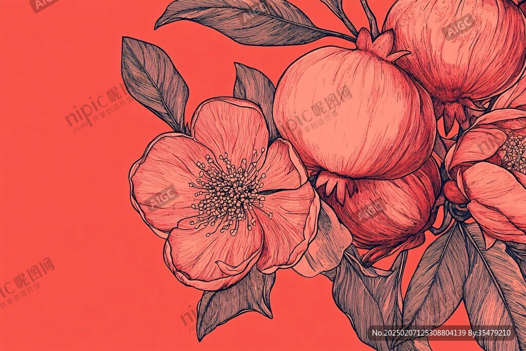花紅果包裝插畫